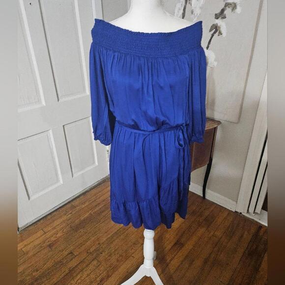 Gianni Bini Off-Shoulder Blue Dress - Flowy Style #10 - Picture 6 of 8